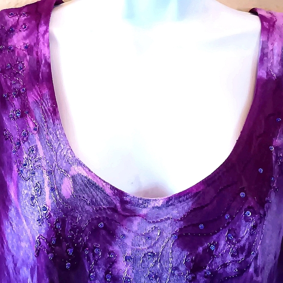 Greater Good Sundress Swim Cover-up Purple Tie Dye PLUS 1X 2X XXL Hippie - Picture 3 of 11